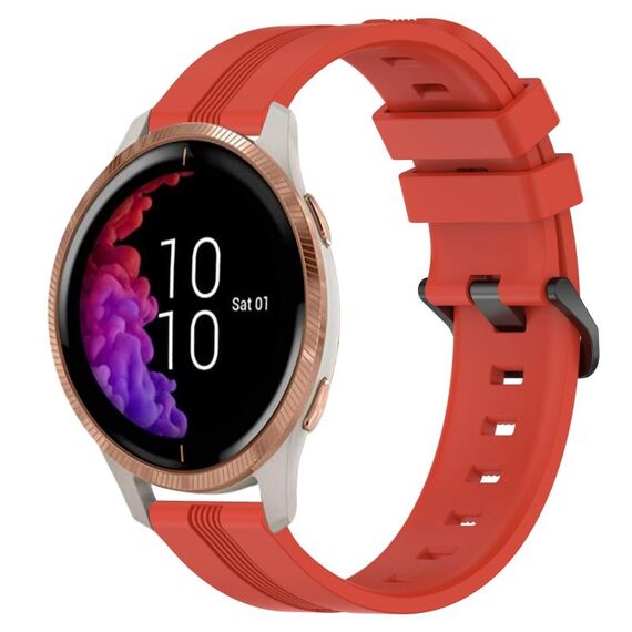Per cinturino in silicone a strisce concave da 20 mm Garmin Venu (rosso)