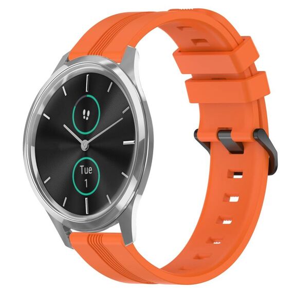 Per Garmin Garmin Move Luxe Cinturino in silicone a strisce concave da 20 mm (arancione)
