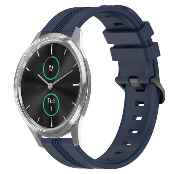 Per Garmin Garmin Move Luxe Cinturino in silicone a strisce concave da 20 mm (blu navy)