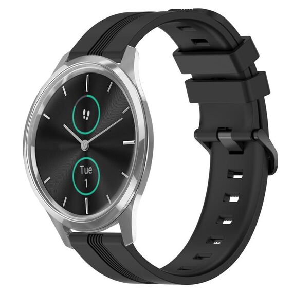 Per Garmin Garmin Move Luxe Cinturino in silicone a strisce concave da 20 mm (nero)