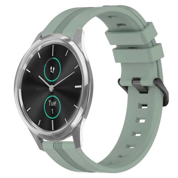 Per Garmin Garmin Move Luxe Cinturino in silicone a strisce concave da 20 mm (verde grigiastro)