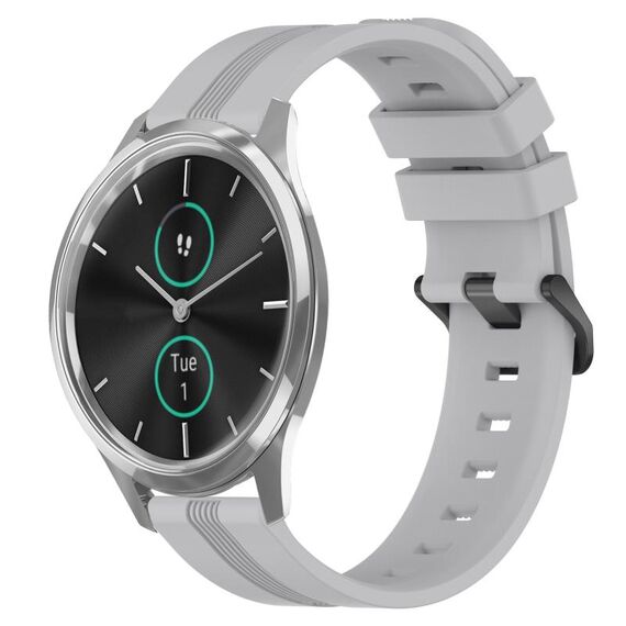 Per Garmin Garmin Move Luxe Cinturino in silicone a strisce concave da 20 mm (grigio)