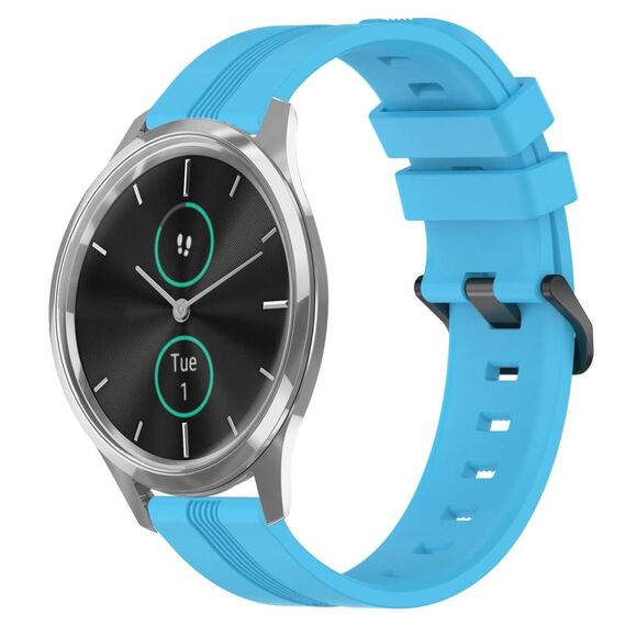 Per Garmin Garmin Move Luxe Cinturino in silicone a strisce concave da 20 mm (azzurro cielo)