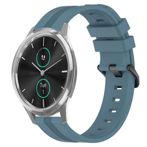 Per Garmin Garmin Move Luxe Cinturino in silicone a strisce concave da 20 mm (Rock Cyan)