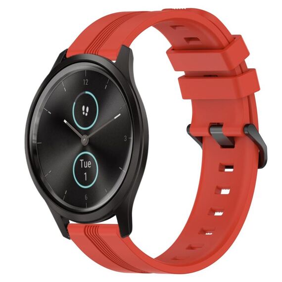 Per Garmin Garmin Move Style Cinturino in silicone a strisce concave da 20 mm (rosso)