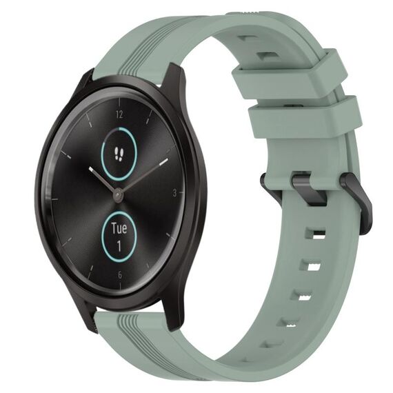 Per Garmin Garmin Move Style Cinturino in silicone a strisce concave da 20 mm (verde grigiastro)
