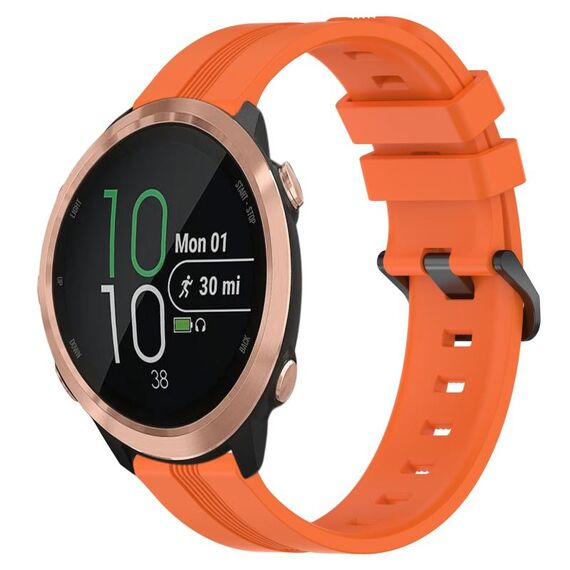 Per Garmin Forerunner 645 Music Cinturino in silicone a strisce concave da 20 mm (arancione)