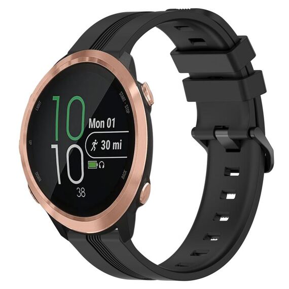 Per Garmin Forerunner 645 Music Cinturino in silicone a strisce concave da 20 mm (nero)