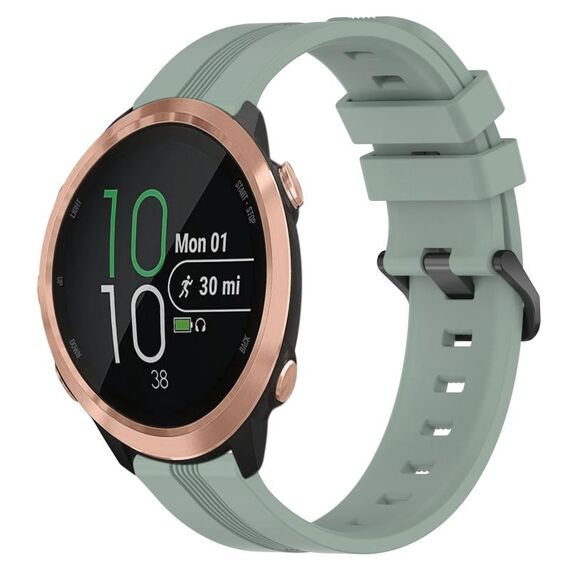 Per Garmin Forerunner 645 Music Cinturino in silicone a strisce concave da 20 mm (verde grigiastro)