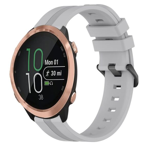 Per Garmin Forerunner 645 Music Cinturino in silicone a strisce concave da 20 mm (grigio)