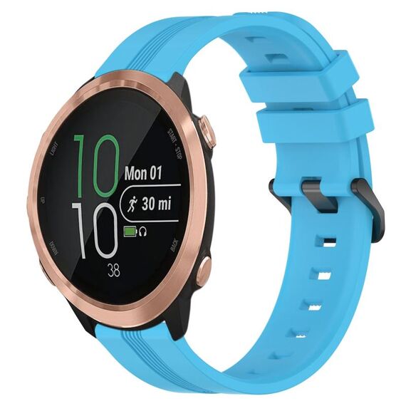Per Garmin Forerunner 645 Music Cinturino in silicone a strisce concave da 20 mm (azzurro cielo)