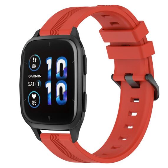 Per Garmin Forerunner Sq2 Cinturino in silicone a strisce concave da 20 mm (rosso)