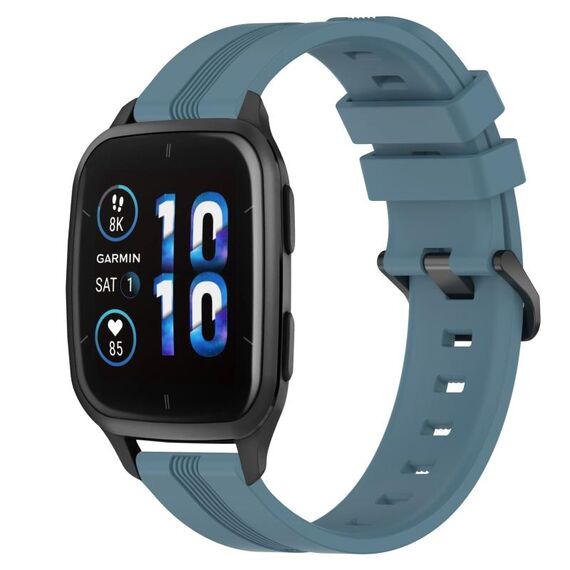 Per Garmin Forerunner Sq2 cinturino in silicone a strisce concave da 20 mm (Rock Cyan)