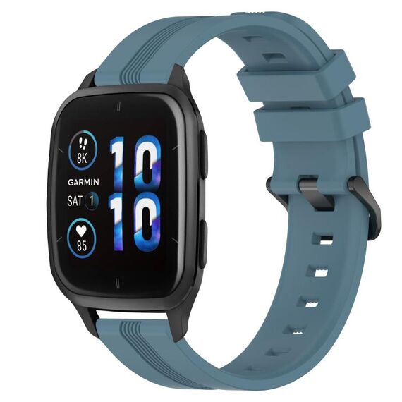 Per Garmin Forerunner Sq2 Music Cinturino in silicone a strisce concave da 20 mm (Rock Cyan)