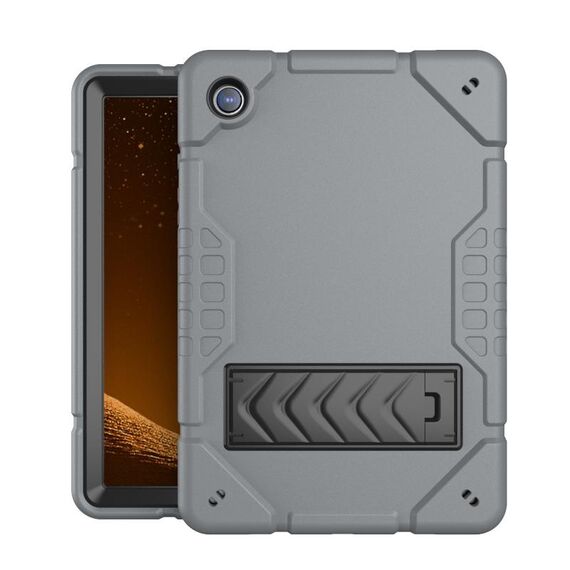 Custodia per tablet PC ibrida in silicone con supporto per armatura per Samsung Galaxy Tab A8 (grigio nero)