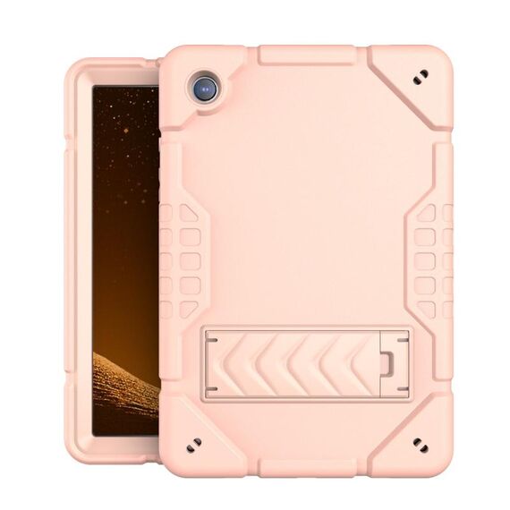 Per Samsung Galaxy Tab A8 Armor Holder Custodia ibrida in silicone per tablet PC (oro rosa)