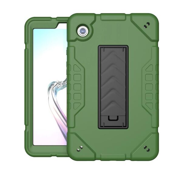 Custodia per tablet PC ibrida in silicone con supporto per armatura per Samsung Galaxy Tab A9 (verde militare nero)