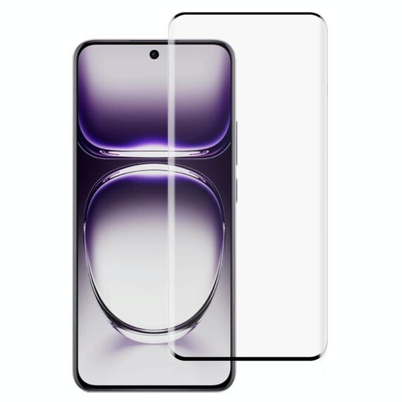 Per OPPO Reno12 Global Edge Glue 9H HD Pellicola in vetro temperato con bordo curvo 3D (Nero)