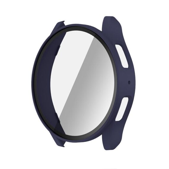 Per Samsung Galaxy Watch 7 44mm PC + Pellicola temperata Custodia protettiva per orologio integrata (blu notte)