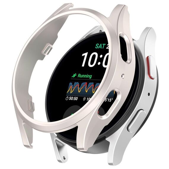 Per Samsung Galaxy Watch 7 Custodia protettiva per orologio PC scavata a mezza copertura da 44 mm (Starlight)