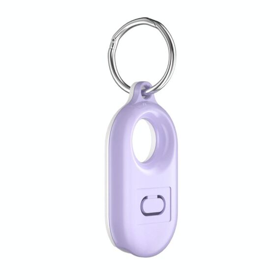 Per Samsung Galaxy SmartTag2 Tracker Custodia protettiva Custodia per PC con copertura completa con portachiavi, Colore: viola+bianco