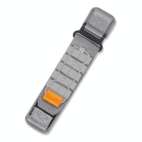 Cinturino per orologio in nylon con chiusura a strappo stile corda piatta da 20 mm (grigio)