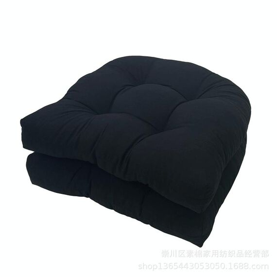 1 paio di 48 x 48 cm da giardino, patio, sedia in rattan, cuscino impermeabile, morbido e spesso, cuscino per divano (nero)