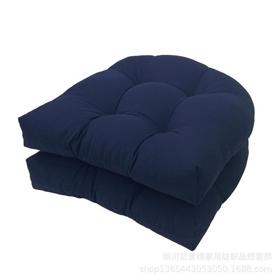 1 paio 48 x 48 cm cuscino per sedia da giardino in rattan impermeabile, spesso e morbido, per divano (blu navy)