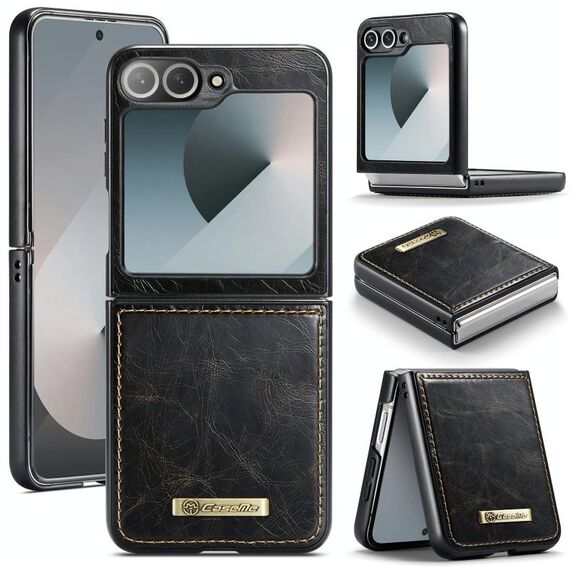 Per Samsung Galaxy Z Flip6 5G CaseMe 003 Crazy Horse Texture Flip Custodia in pelle per telefono (caffè)