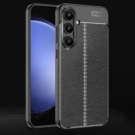 Per Samsung Galaxy S24 FE 5G Custodia per telefono in TPU antiurto con texture Litchi (nera)