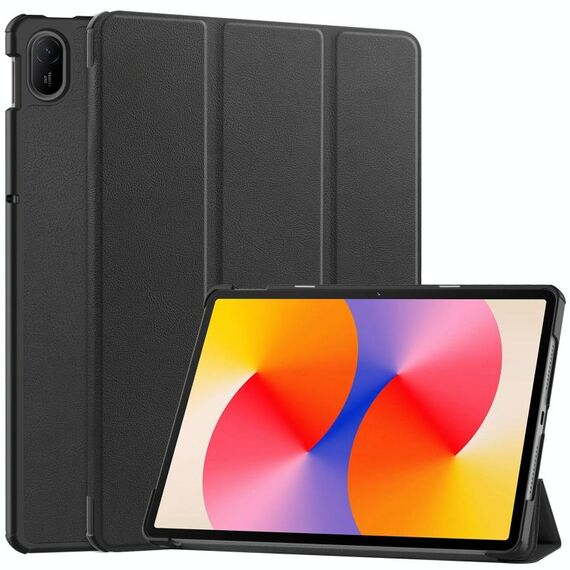 Per Huawei Matepad SE 11 Custodia per tablet in pelle Smart Custer Pure Color 3-Fold (Nero)