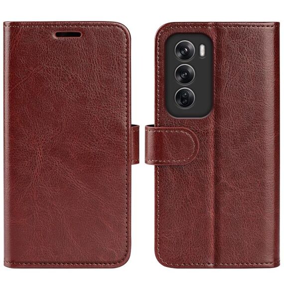 Per OPPO Reno12 Pro 5G Global R64 Custodia per cellulare in pelle con texture orizzontale (marrone)