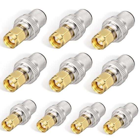Kit connettore a crimpare maschio SMA da 10 pz/pacco per cavo di prolunga SMA LMR-400 / RG8 / RG213 / Belden-9913