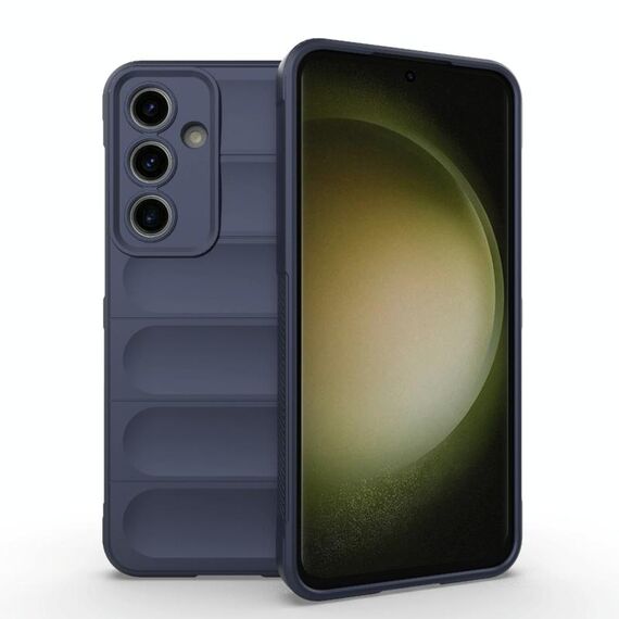 Per Samsung Galaxy S24 FE 5G Magic Shield TPU + custodia per telefono in flanella (blu scuro)