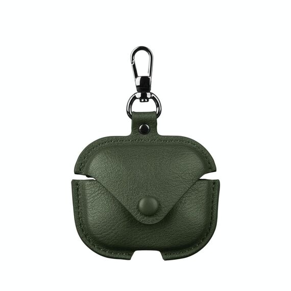 Per Redmi Buds 5 Business Custodia protettiva per auricolari in pelle con gancio (verde)