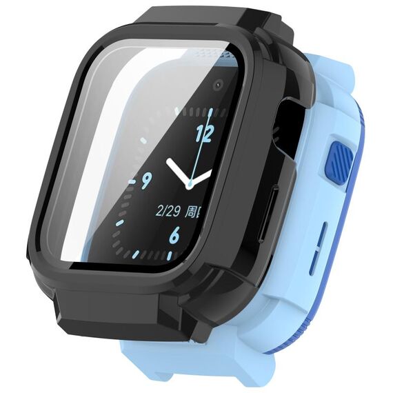 Per Xiaomi Mibro Smart Kids Watch T6C PC + custodia protettiva per orologio integrata con pellicola temperata (nera)