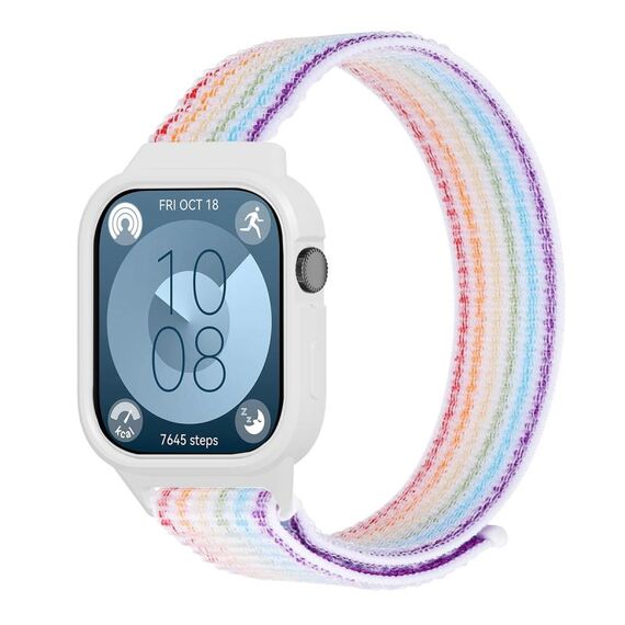Per Huawei Watch Fit3 cinturino integrato in nylon con anello (colorato)