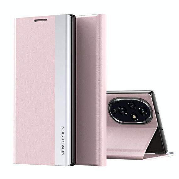 Per Honor 200 Pro Custodia per telefono in pelle adsorbimento elettrolitico laterale (rosa)