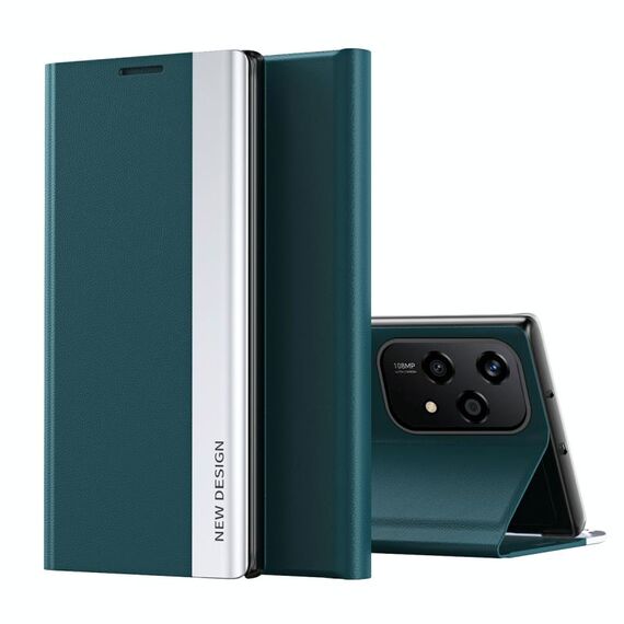 Custodia per telefono in pelle ad adsorbimento elettrolitico laterale globale per Honor 200 Lite (verde)