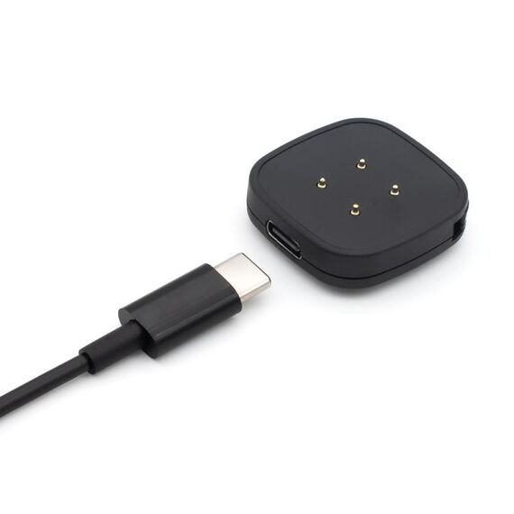 Per Fitbit Sense Caricabatterie magnetico per orologio intelligente con interfaccia USB-C / Type-C rimovibile portatile (nero)