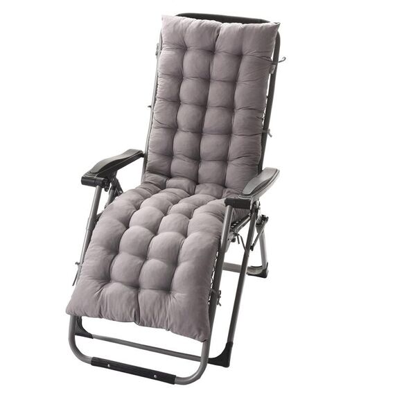 Cuscini reclinabili per la casa morbidi e spessi 125x48x8 cm Cuscini per sedie a dondolo da giardino (grigio)