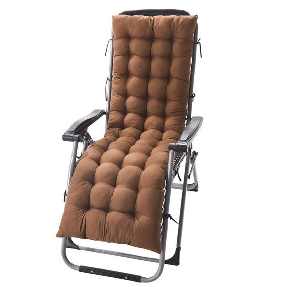 Cuscini reclinabili per la casa morbidi e spessi 175x48x8 cm Cuscini per sedie a dondolo da giardino (caffè leggero)