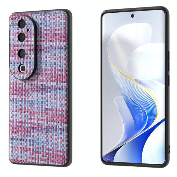 Per vivo S19 Pro Custodia per telefono in PU con struttura a reticolo colorato con cornice nera (viola)