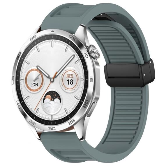 Per Huawei Watch GT4 46mm 22mm cinturino in silicone con fibbia magnetica pieghevole (Rock Cyan)