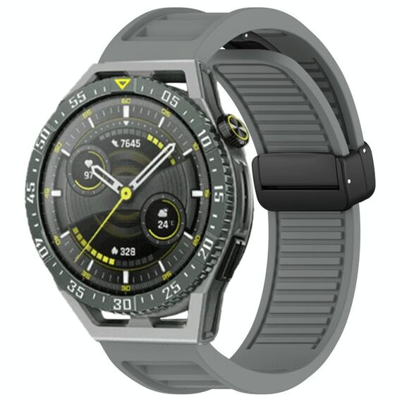Per Huawei Watch GT3 SE cinturino in silicone con fibbia magnetica pieghevole da 22 mm (grigio)