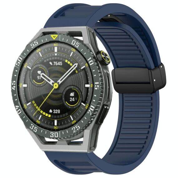 Per Huawei Watch GT3 SE cinturino in silicone pieghevole con fibbia magnetica da 22 mm (blu notte)