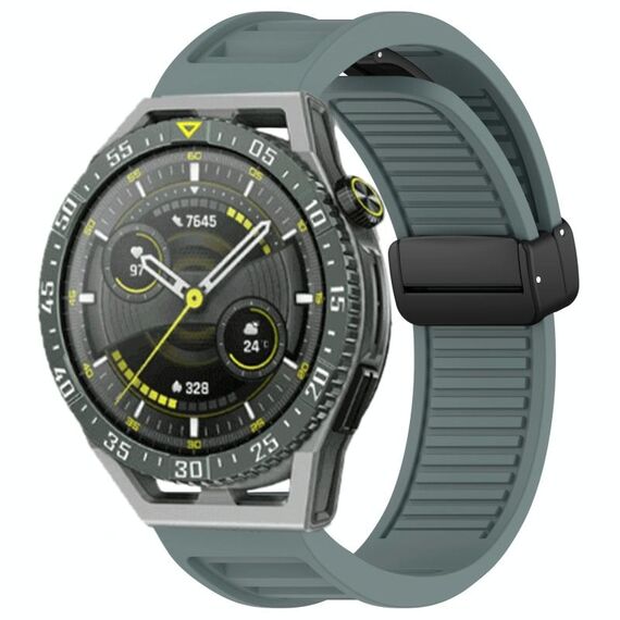 Per Huawei Watch GT3 SE cinturino in silicone pieghevole con fibbia magnetica da 22 mm (ciano roccia)