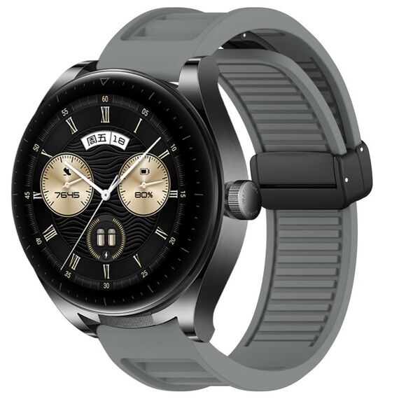 Per Huawei Watch Buds 22mm Cinturino in silicone con fibbia magnetica pieghevole (grigio)