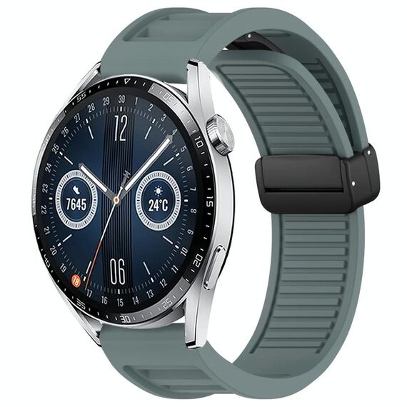 Per Huawei Watch GT3 46mm 22mm cinturino in silicone con fibbia magnetica pieghevole (Rock Cyan)