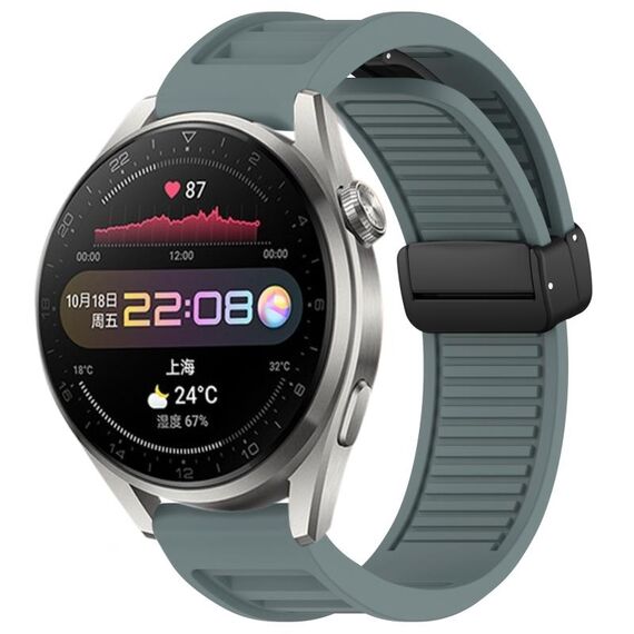 Per Huawei Watch 3 Pro cinturino in silicone con fibbia magnetica pieghevole da 22 mm (ciano roccia)